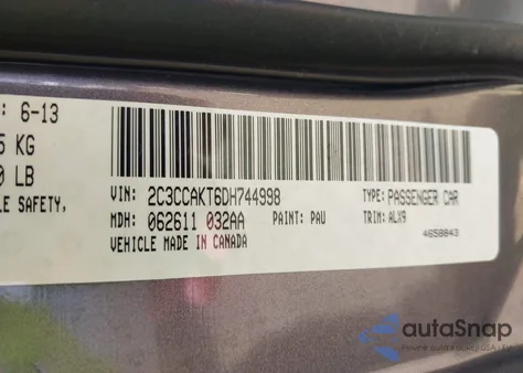 2013 Chrysler 300C from USA, damaged, VIN 2C3CCAKT6DH744998